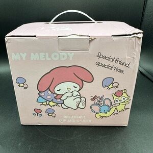 NEW Sanrio My Melody Ceramic Breakfast Cup & Saucer In Box